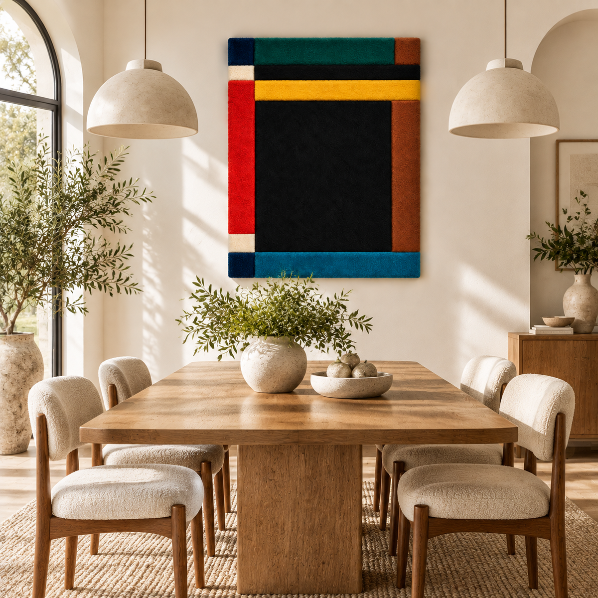 Hewn Earth Onyx Window wall art with primary border design, featuring a striking onyx-inspired pattern for modern home decor.