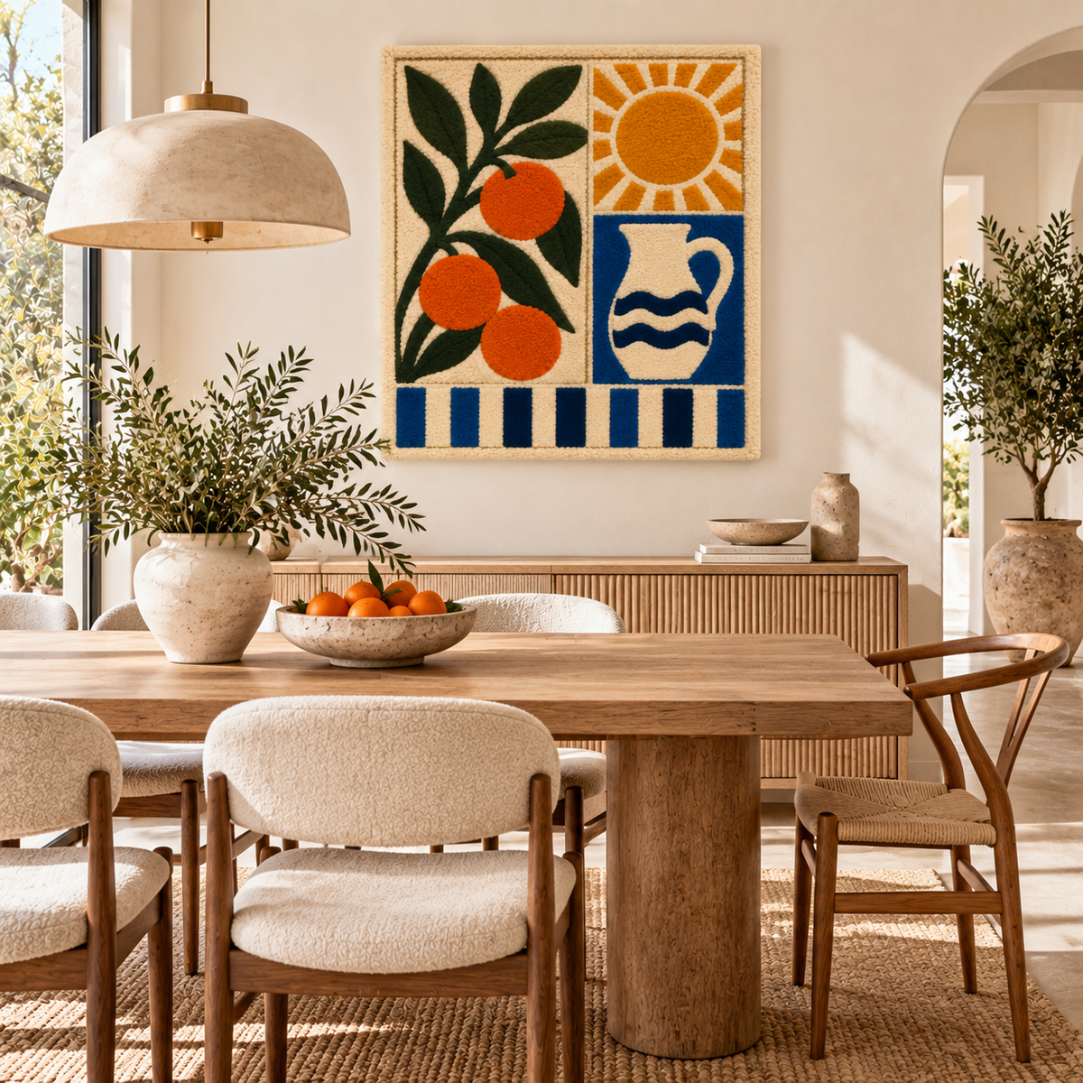 Orange Grove and Blue Pitcher — front-facing room scene [room-front]