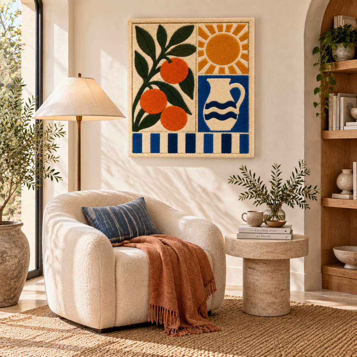 Orange Grove and Blue Pitcher — front-facing room scene [room-front]