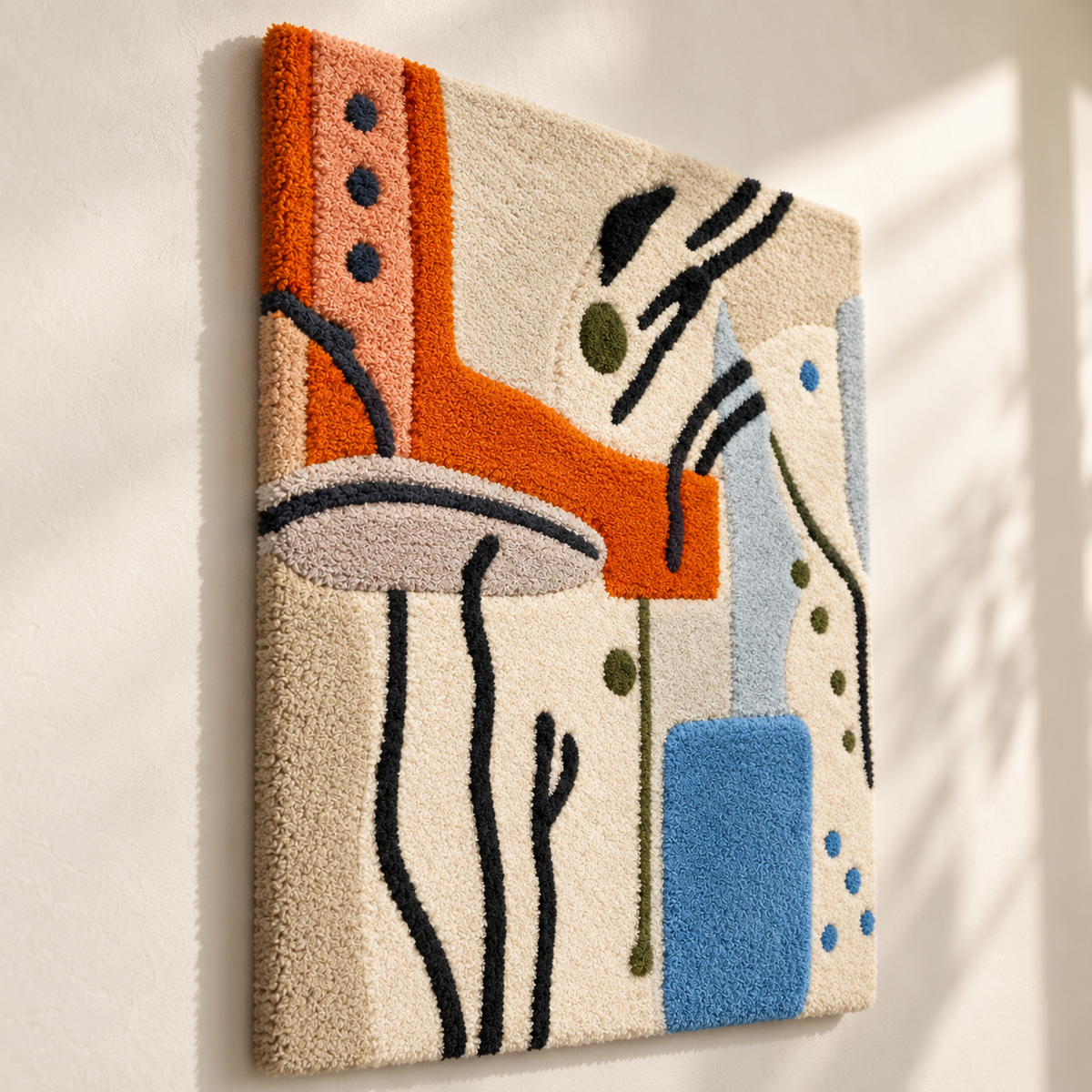 Orange Line Improvisation — angled relief view