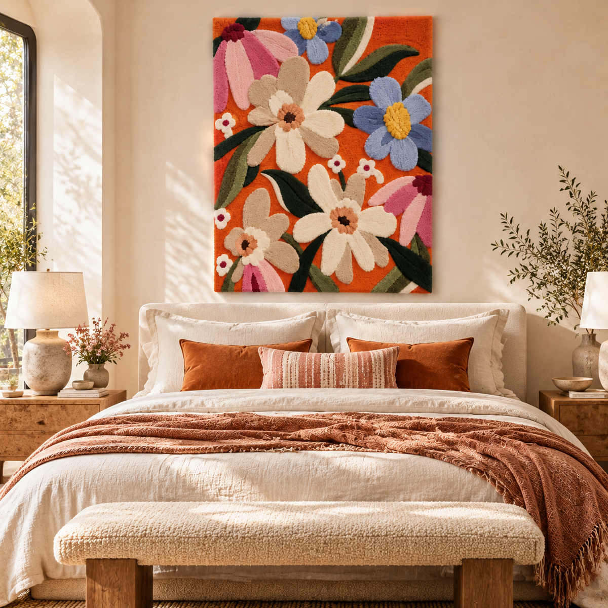 Orange Meadow Blooms by Hewn Earth Studio — room setting