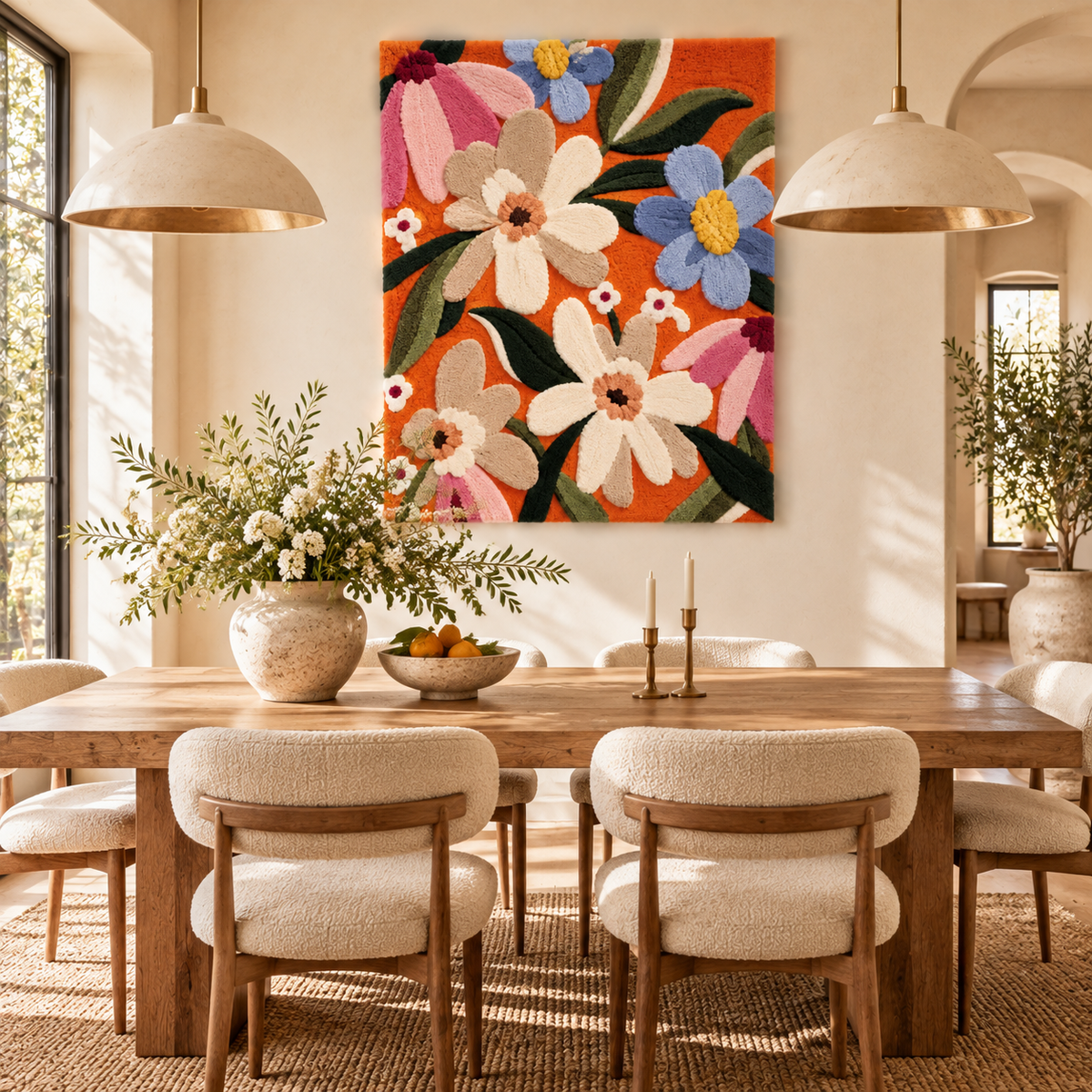 Orange Meadow Blooms by Hewn Earth Studio — room setting