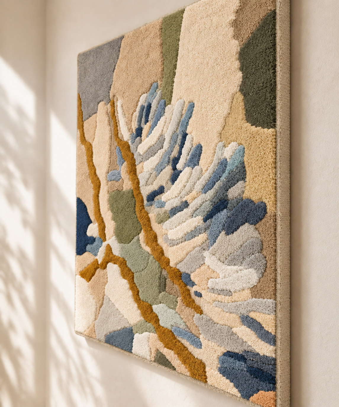 Pale Blue Frond Study — angled relief view
