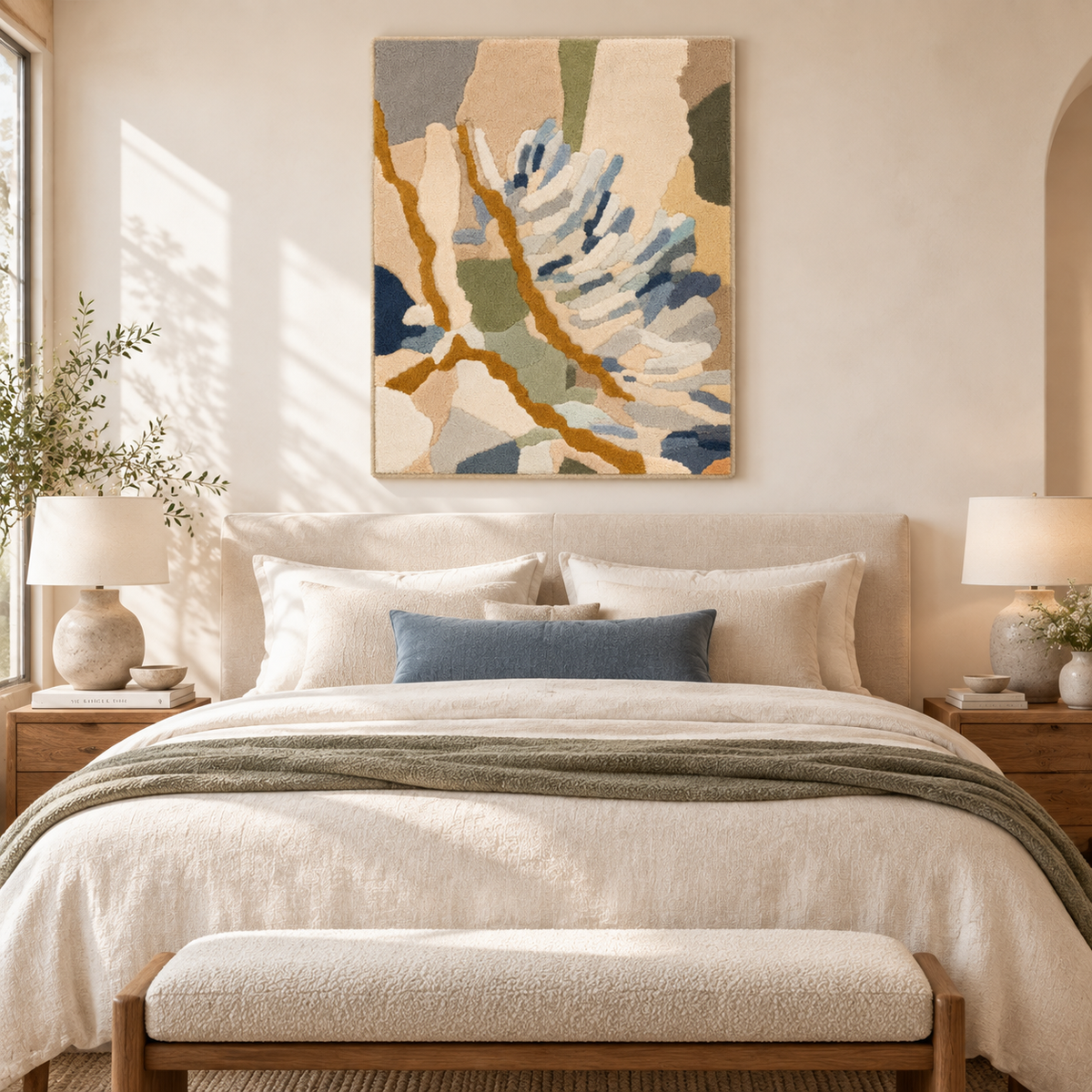 Pale Blue Frond Study — room setting 2
