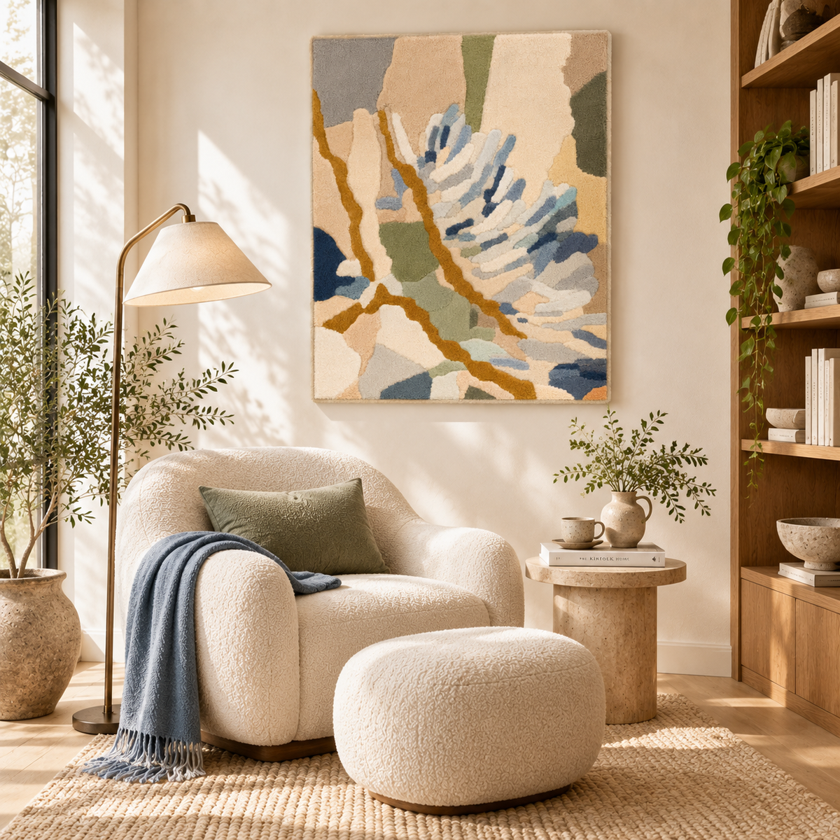Pale Blue Frond Study — room setting 3