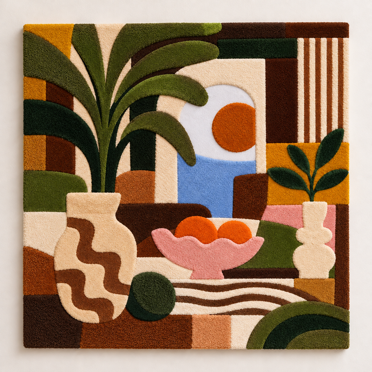 Palm and Peach Still Life by Hewn Earth Studio — front product view [product-light]