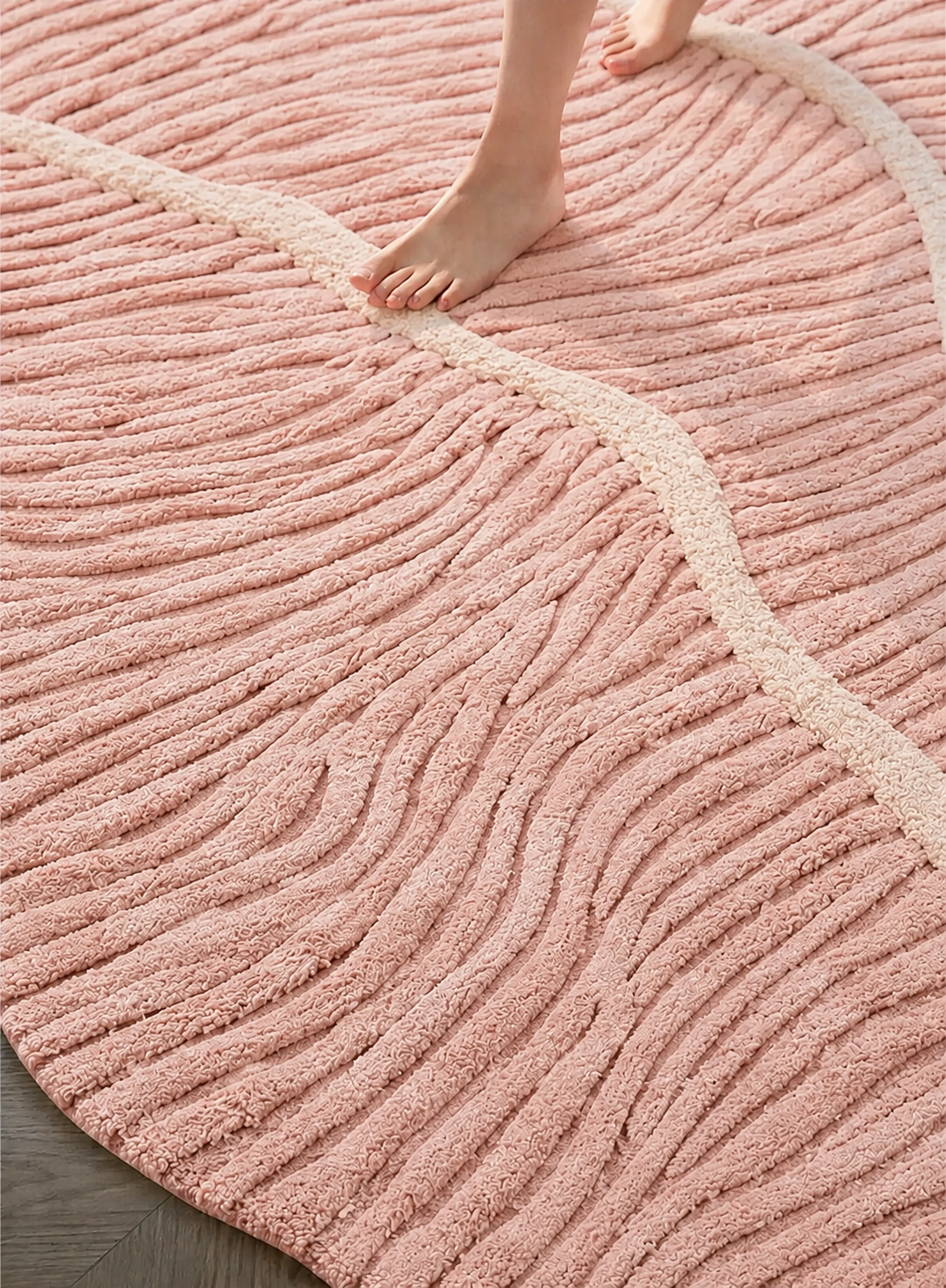 Handwoven Hewn Earth Studio Palma rug featuring intricate pattern and natural fiber design on a neutral background.