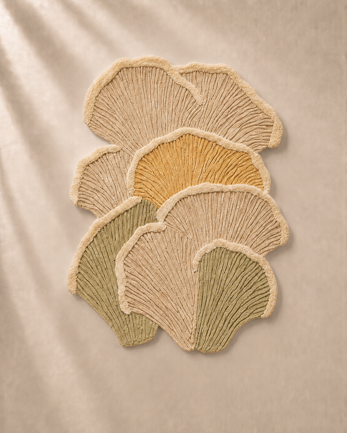 Hewn Earth Studio Palma meadow rug displayed in a room, showcasing natural woven texture and soft earthy tones.