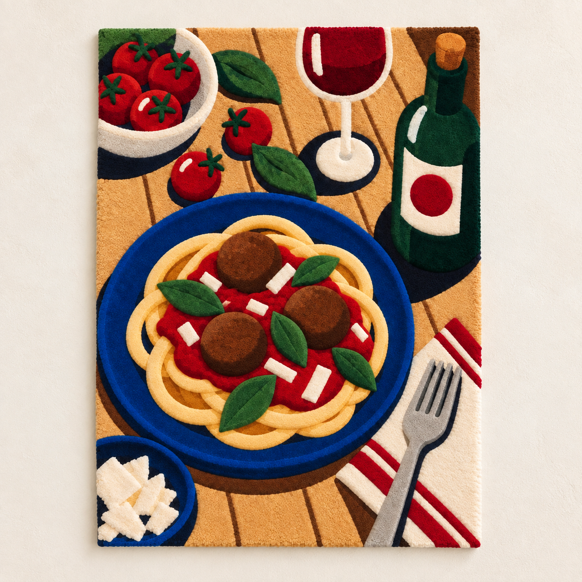 Pasta on a Sunlit Table — front product view [product-light]