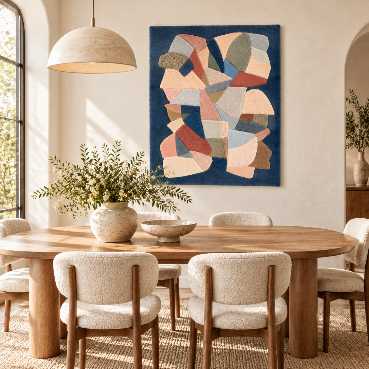 Pastel Facets on Blue by Hewn Earth Studio — room setting