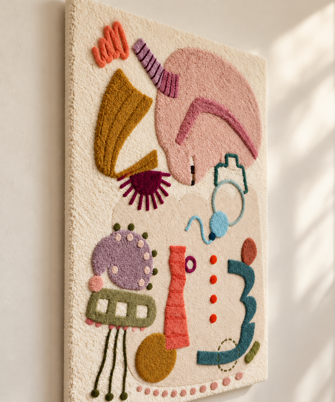 Pastel Play Composition — angled relief view
