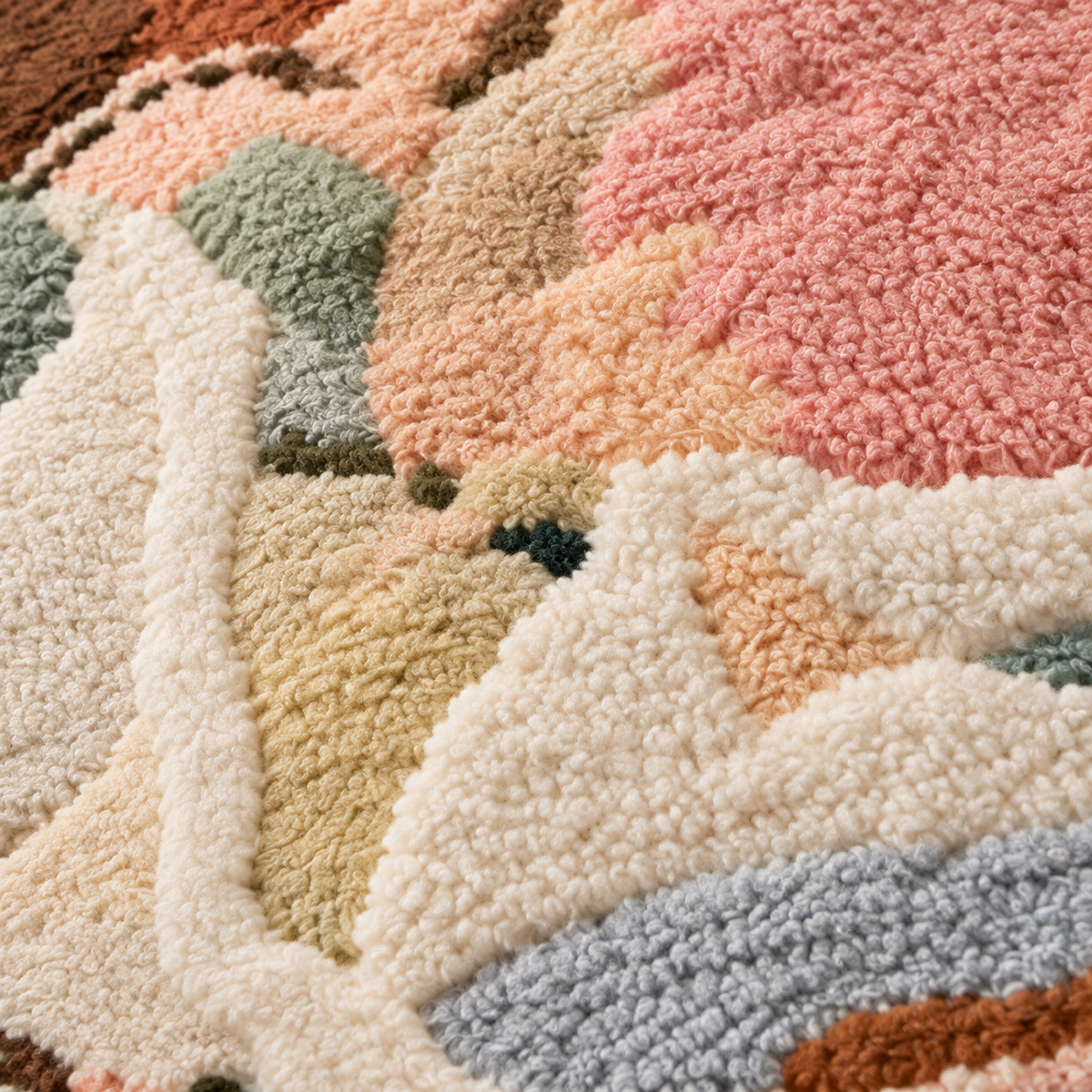 Pastel Weather — tufted wool texture detail