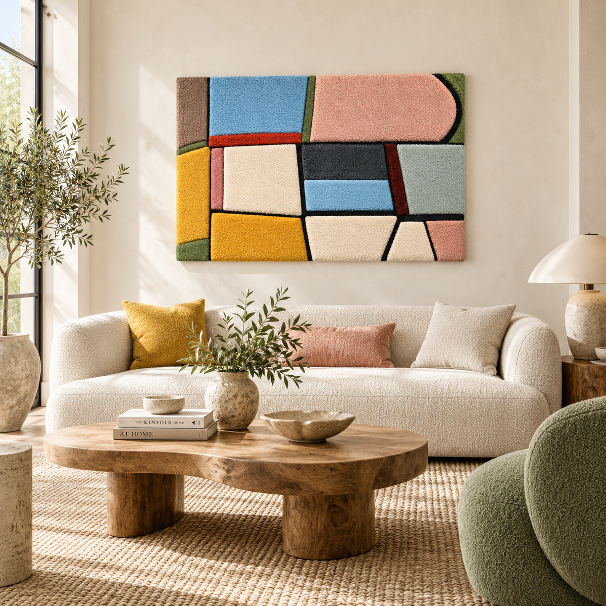 Pastel Window Rhythm — front-facing room scene
