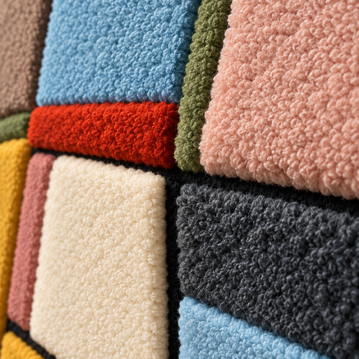 Pastel Window Rhythm — tufted wool texture detail