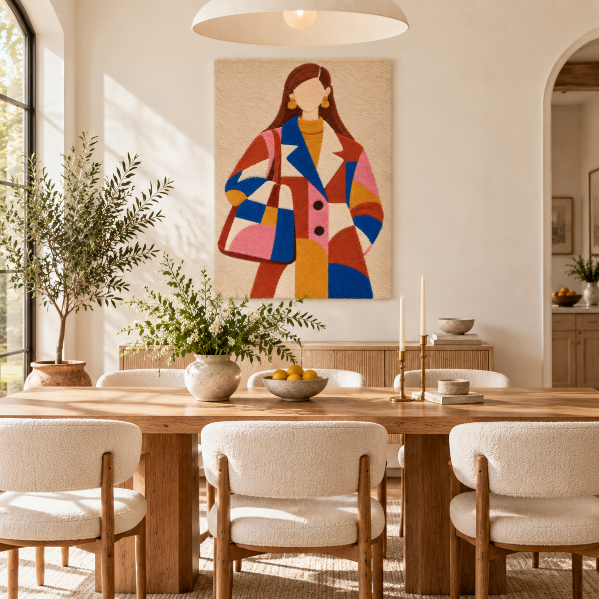 Patchwork Coat in Primary Hues — room setting