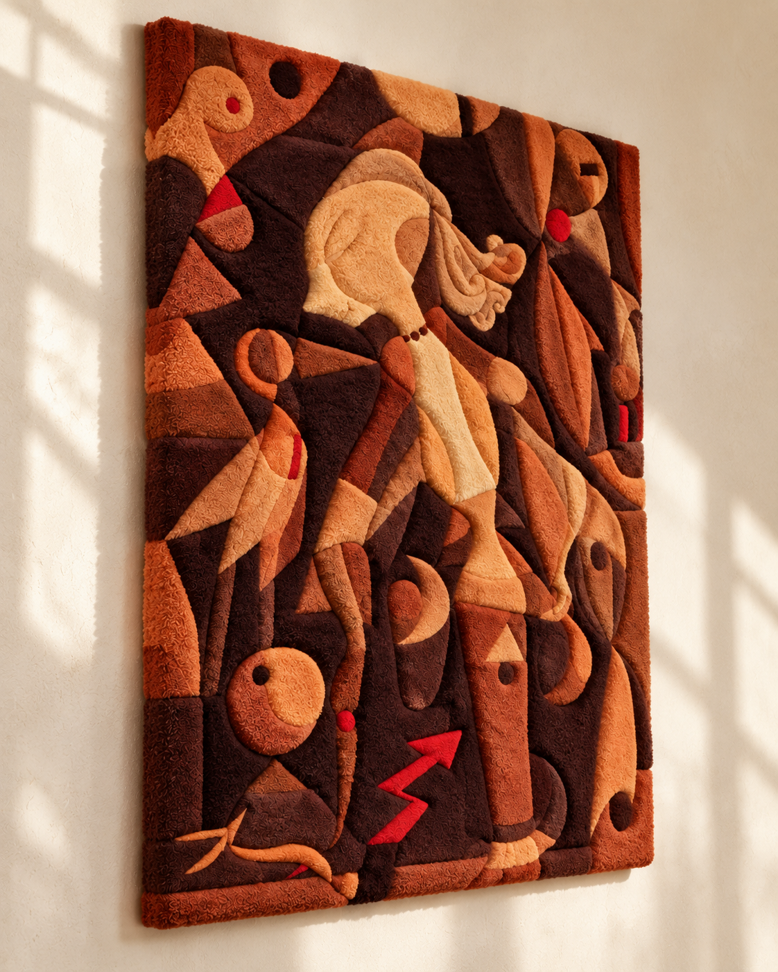 A Young Lady's Adventure by Paul Klee — angled relief view