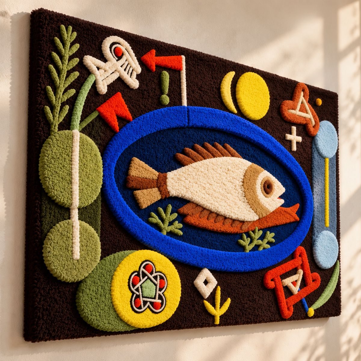 Around the Fish by Paul Klee — angled relief view