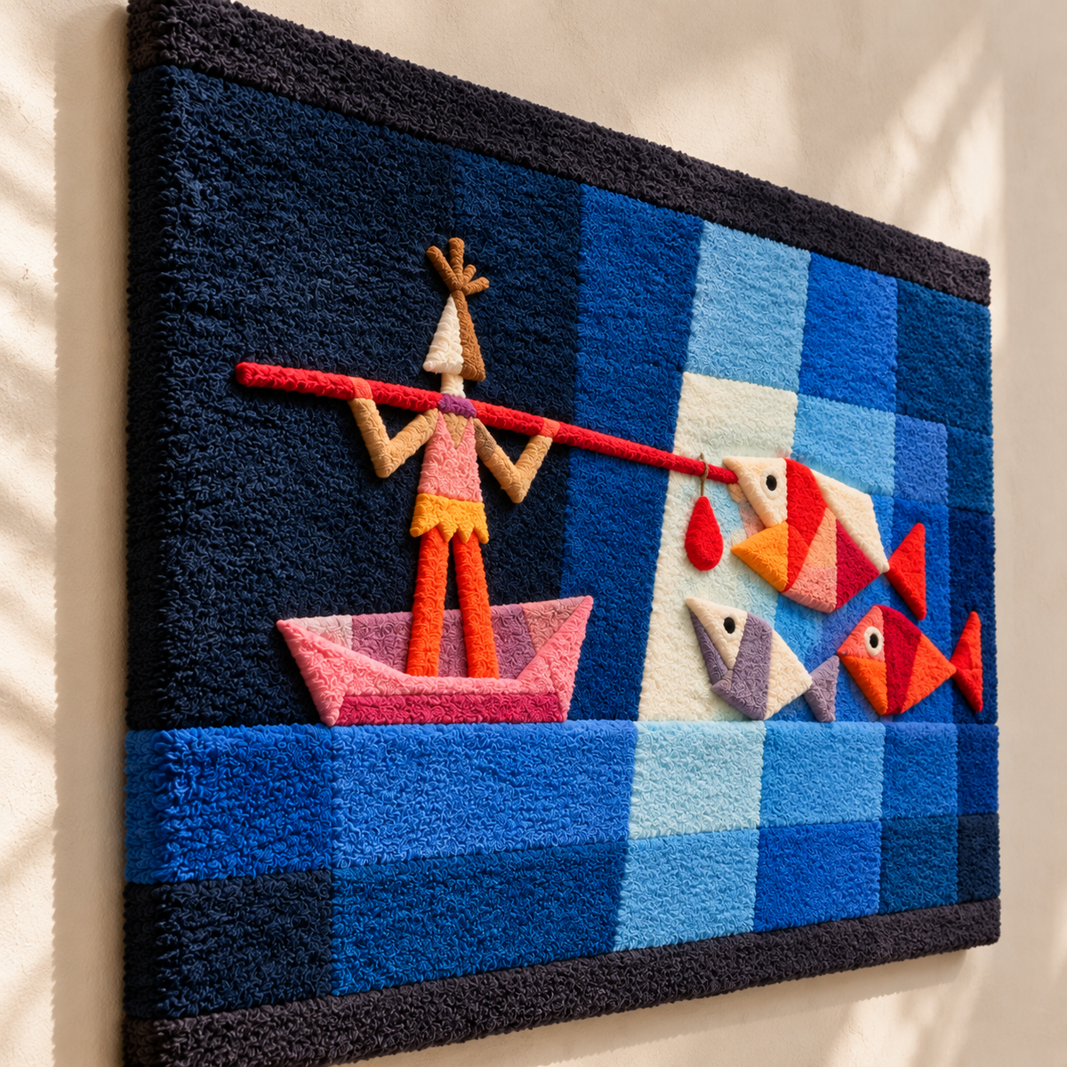 Battle Scene from the Seafarer by Paul Klee — angled relief view