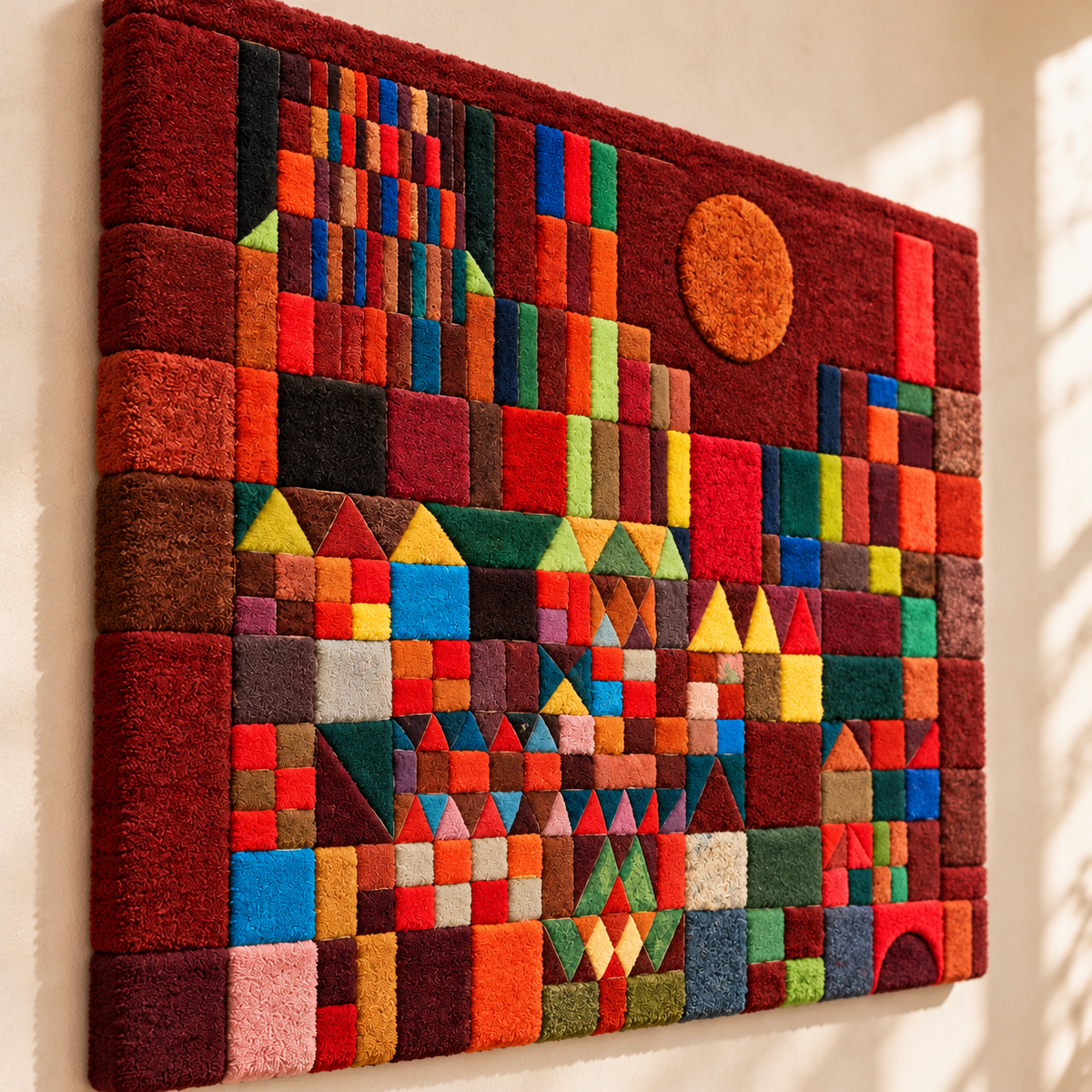 Castle and Sun by Paul Klee — angled relief view