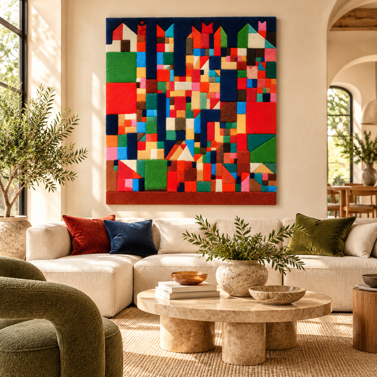 City Picture with Red and Green Accents by Paul Klee — front-facing room scene [room-front]