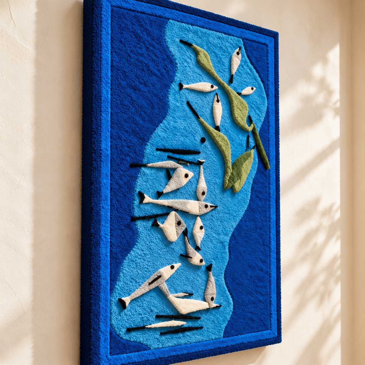 Fish Image by Paul Klee — angled relief view