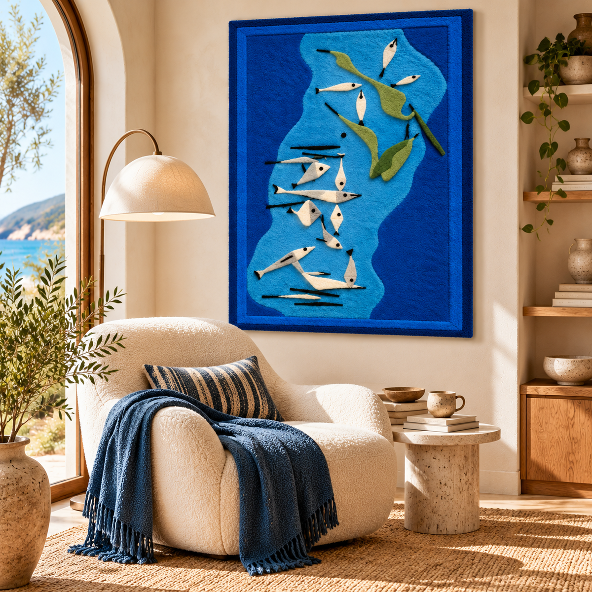 Fish Image by Paul Klee — room setting