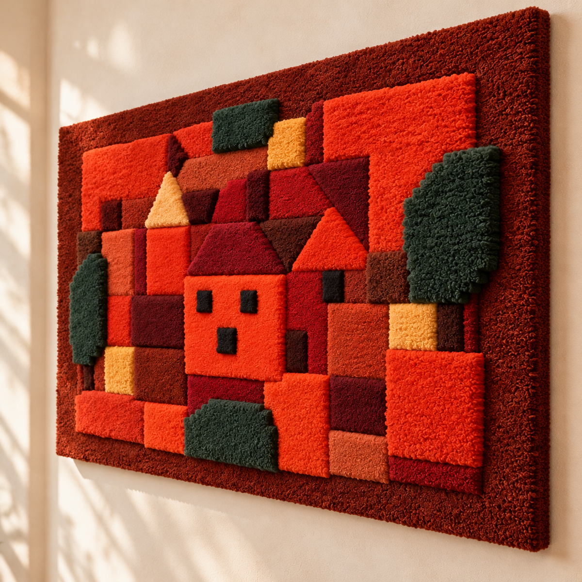 Landscape with Sunset by Paul Klee — angled relief view