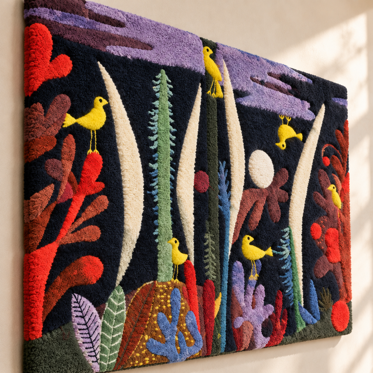 Landscape with Yellow Birds by Paul Klee — angled relief view