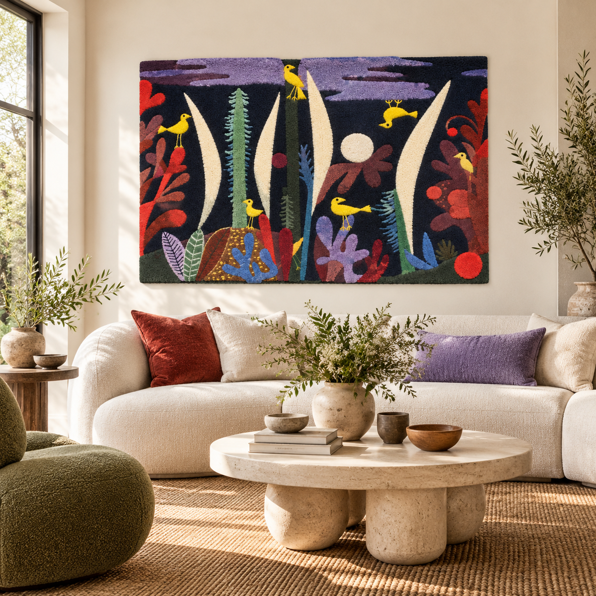 Landscape with Yellow Birds by Paul Klee — front-facing room scene [room-front]