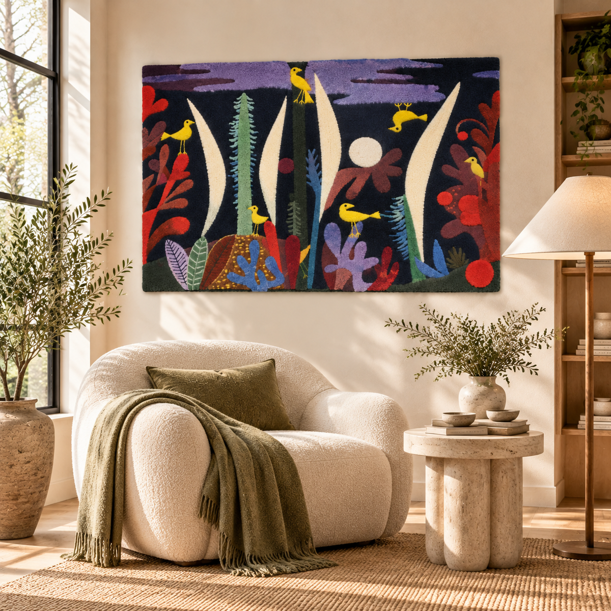 Landscape with Yellow Birds by Paul Klee — room setting