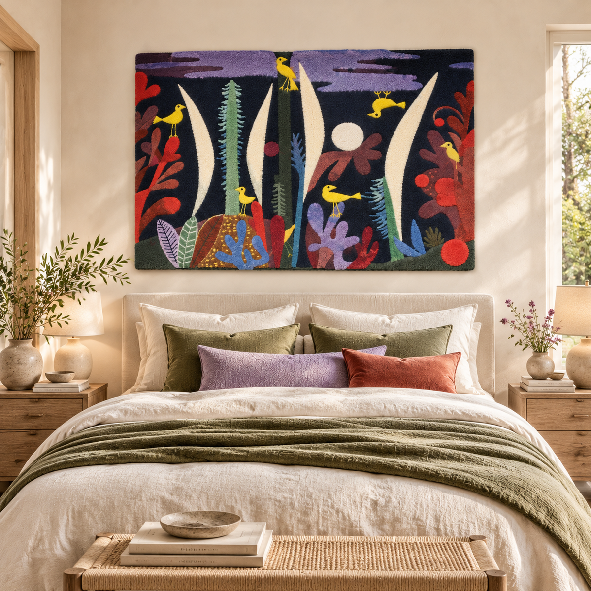 Landscape with Yellow Birds by Paul Klee — room setting