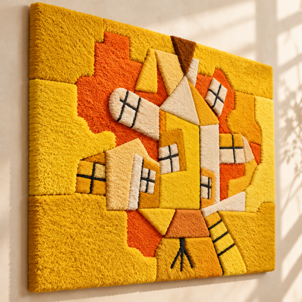 Revolving House by Paul Klee — angled relief view