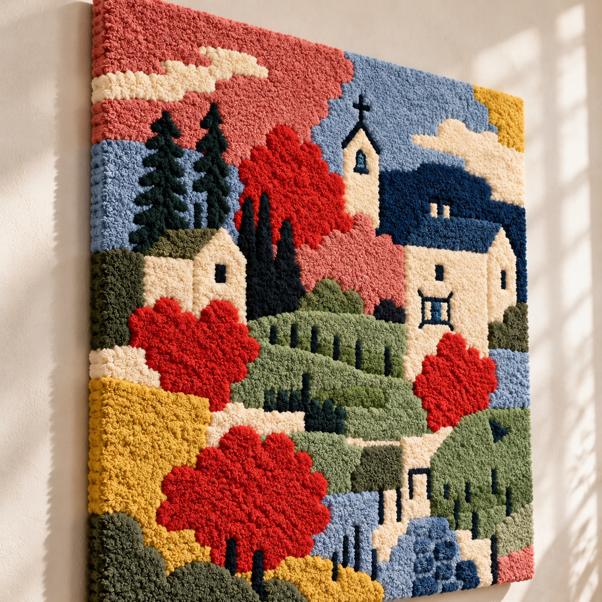 Small Landscape with the village church by Paul Klee — angled relief view