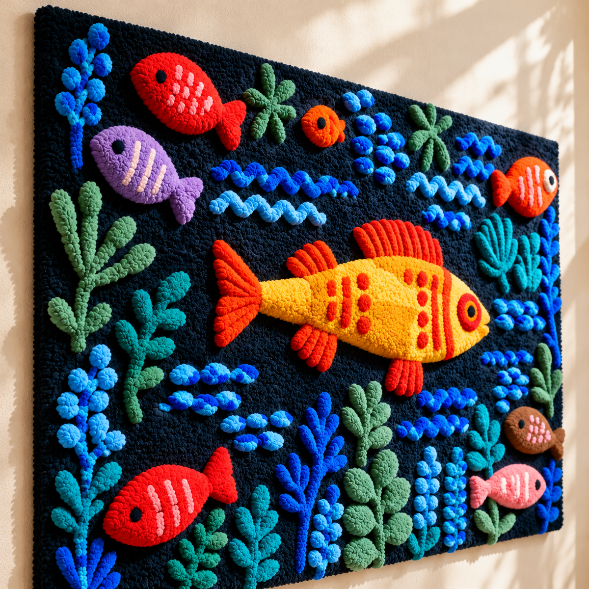 The Goldfish by Paul Klee — angled relief view