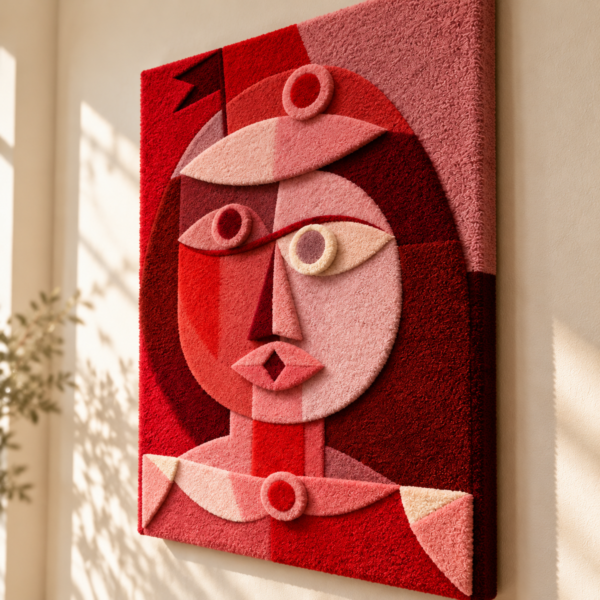 The Mask with the Little Flag by Paul Klee — angled relief view