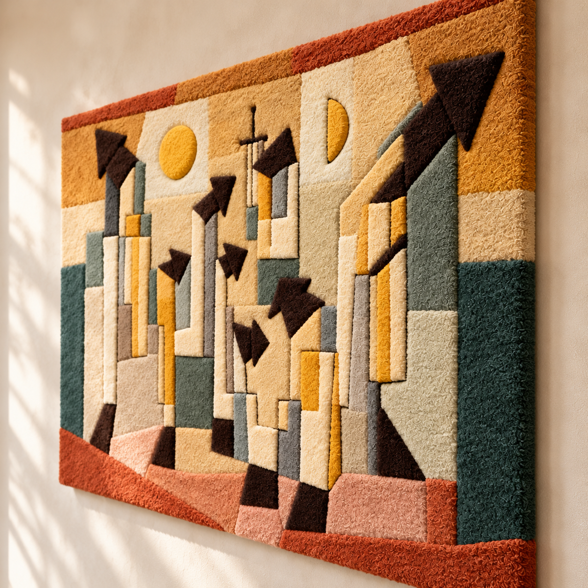 Wall Painting from the Temple of Longing by Paul Klee — angled relief view