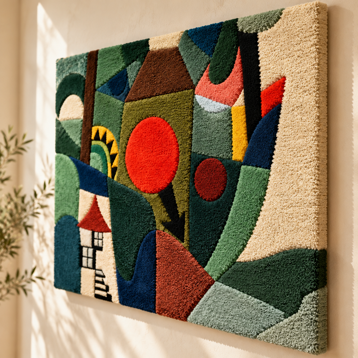 With the Setting Sun by Paul Klee — angled relief view