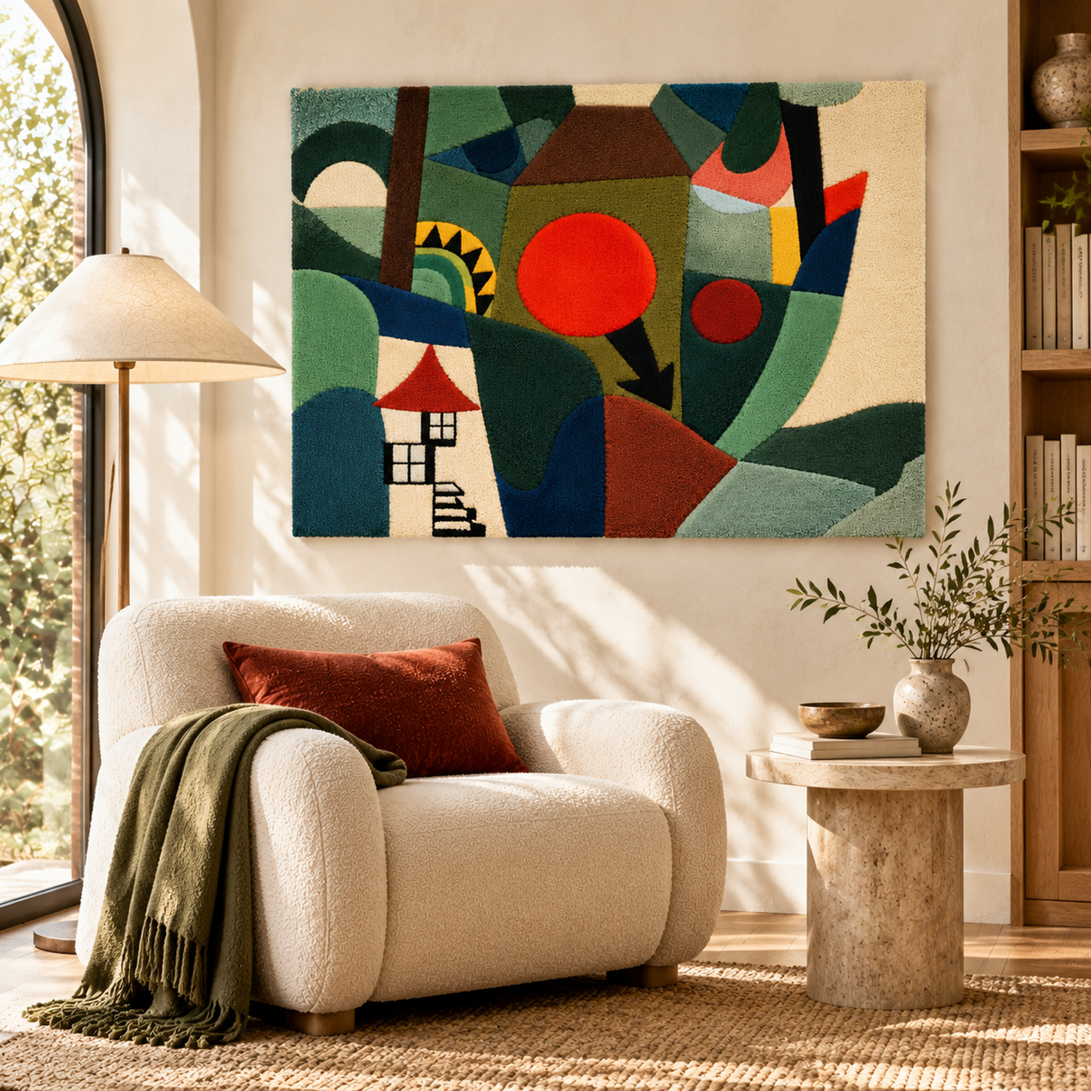 With the Setting Sun by Paul Klee — room setting