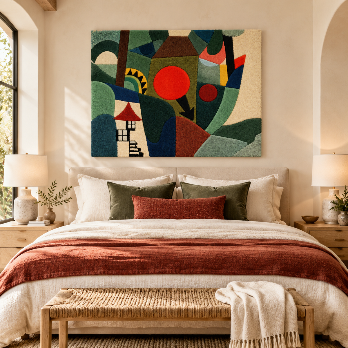 With the Setting Sun by Paul Klee — room setting
