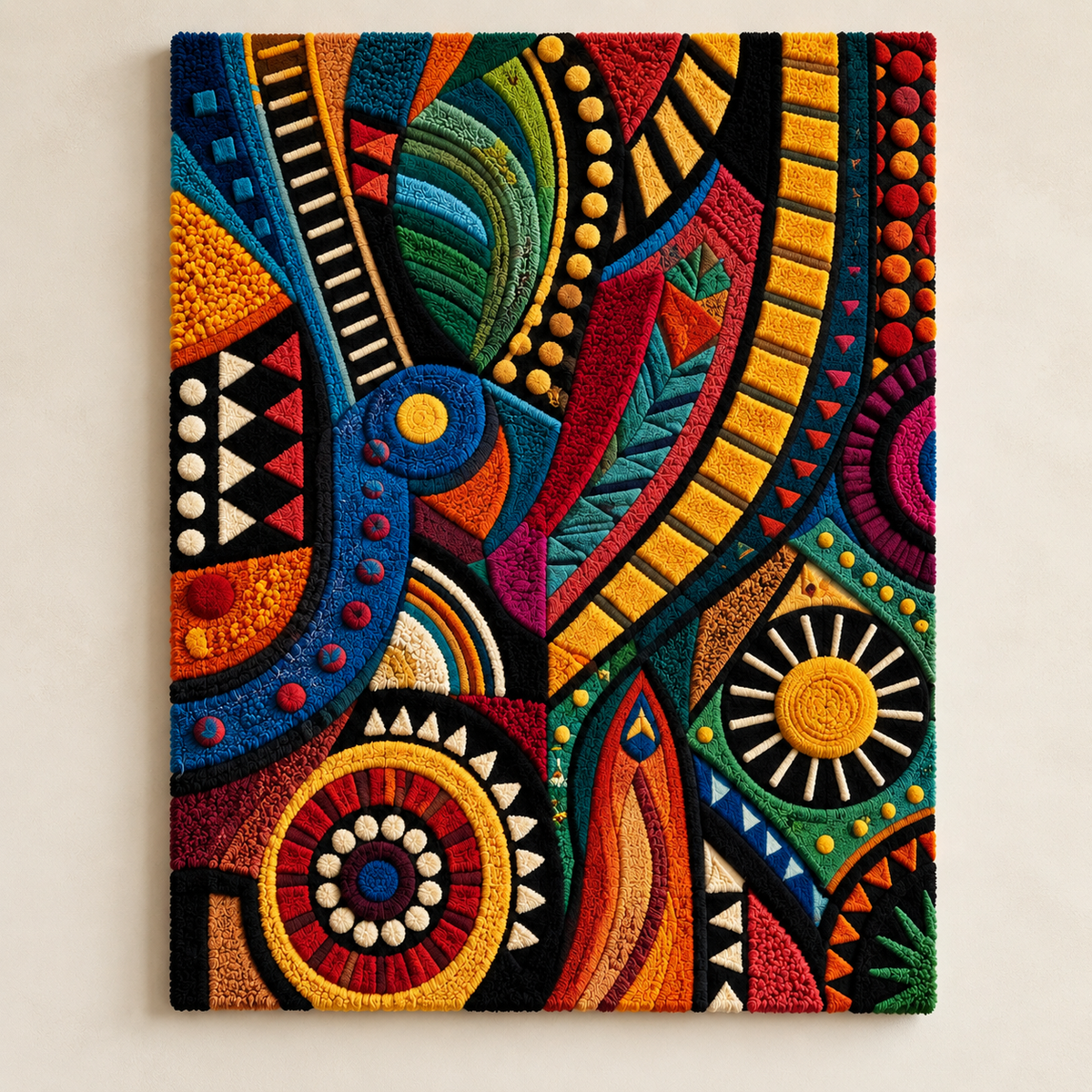 Hewn Earth Peacock Carnival Mosaic wall art featuring colorful mosaic design of a peacock for vibrant home decor.
