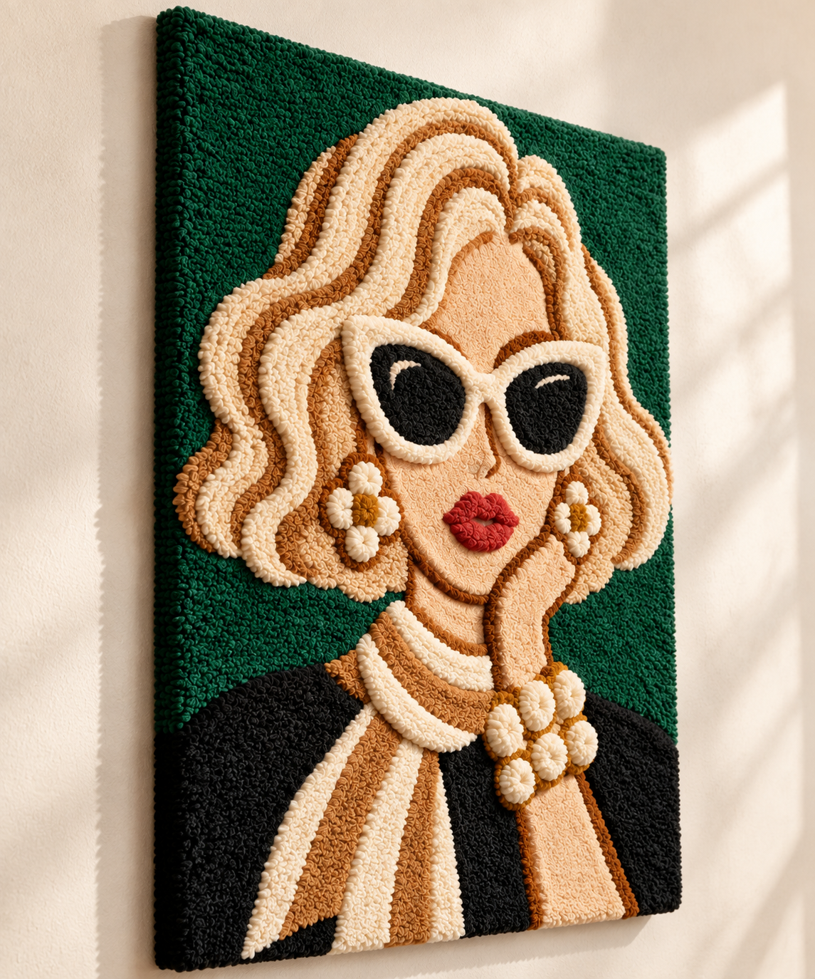 Pearl Hour in Emerald — angled relief view