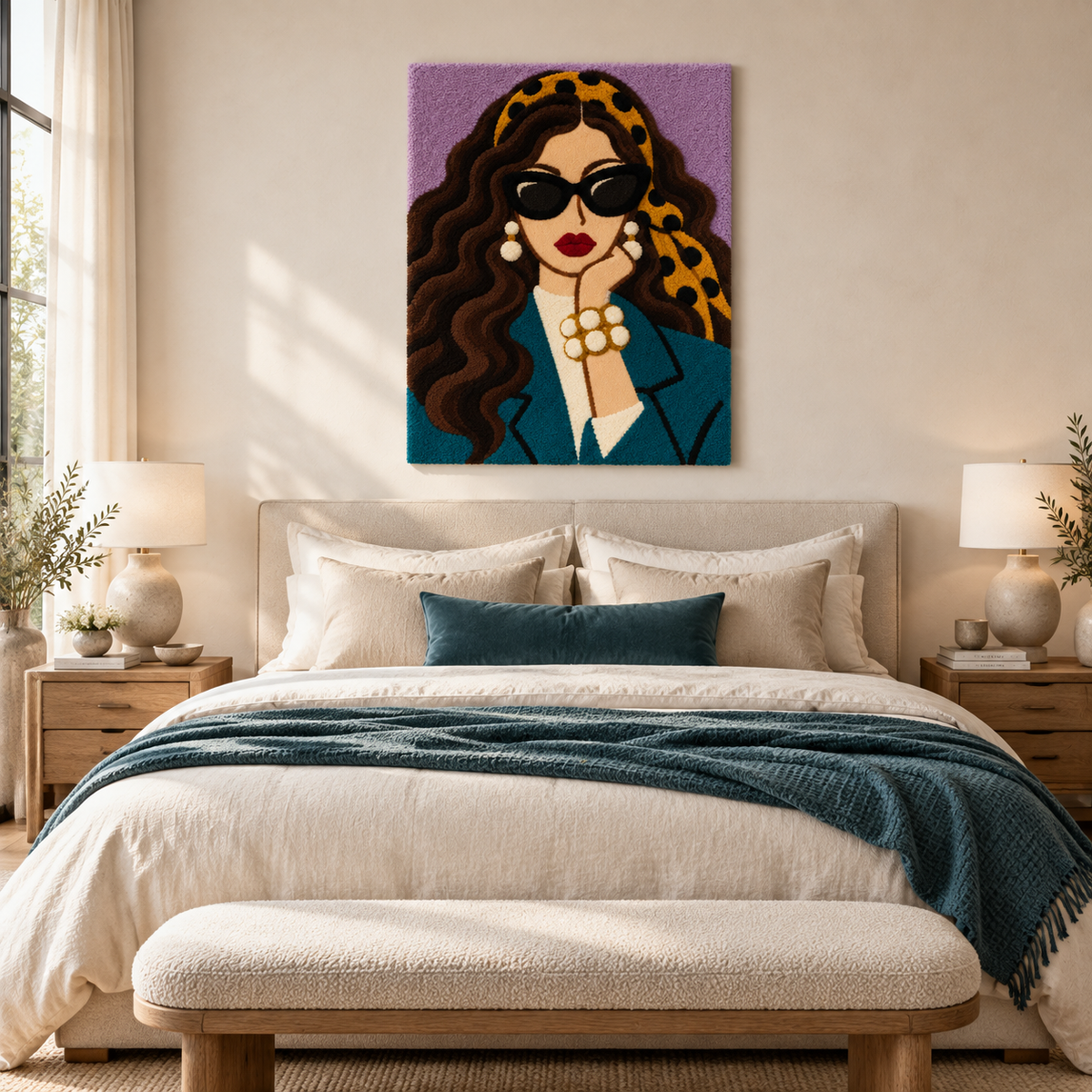 Pearls and a Leopard Scarf — room setting