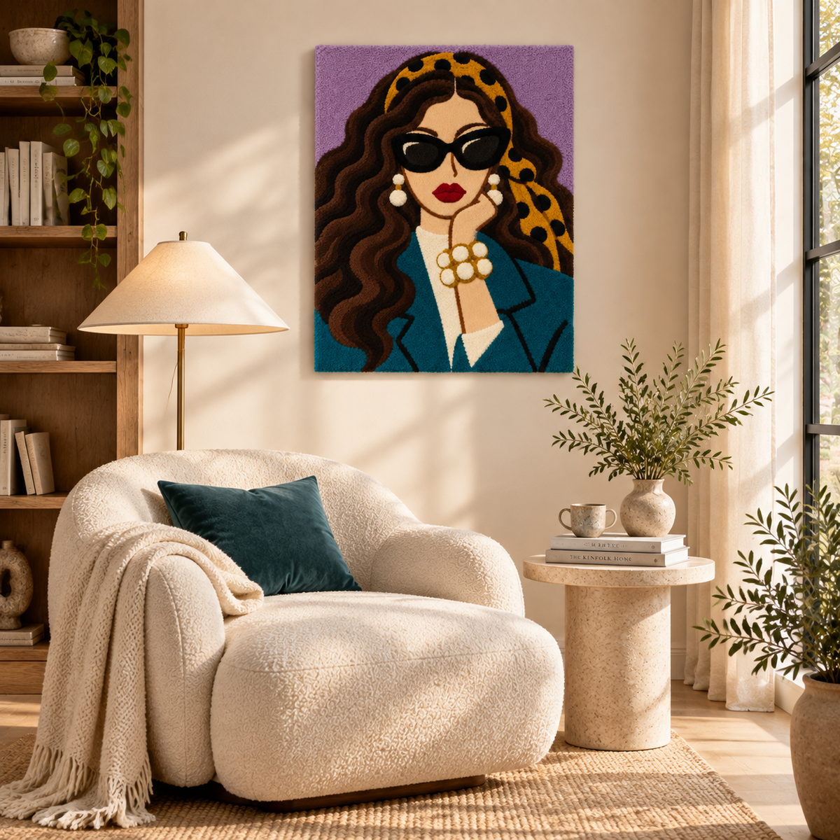 Pearls and a Leopard Scarf — room setting