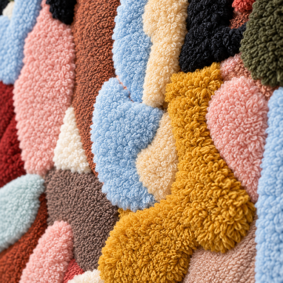 Pebbles in Conversation — tufted wool texture detail