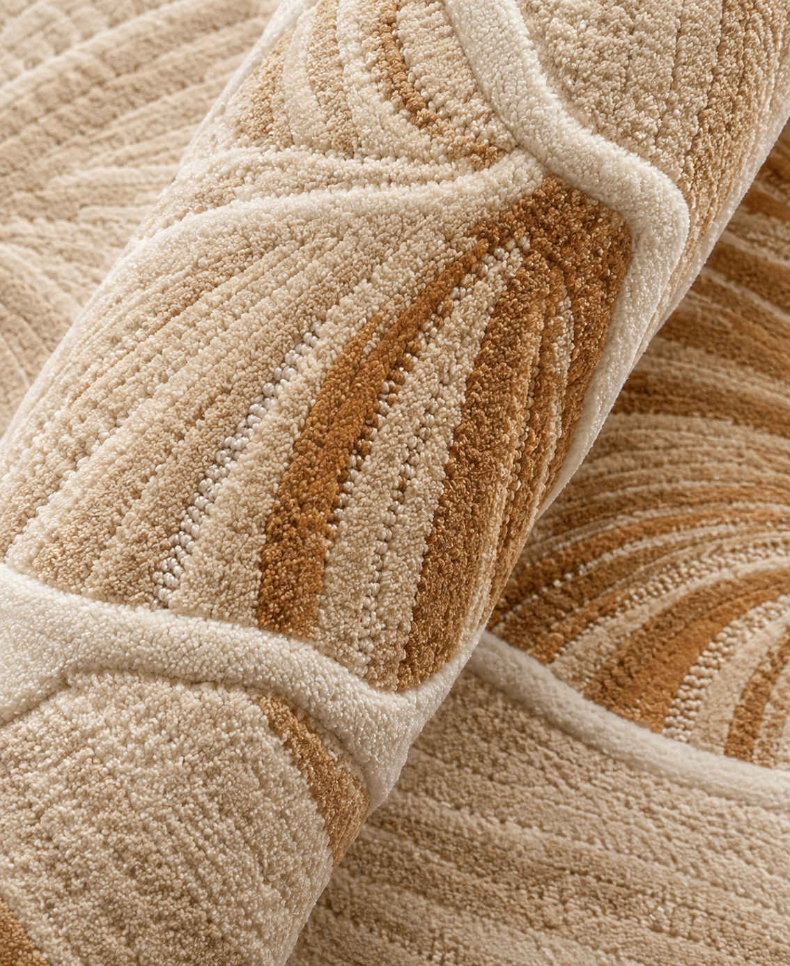 Handcrafted Hewn Earth Studio Petal rug featuring soft, petal-inspired design in natural tones, perfect for cozy home decor.