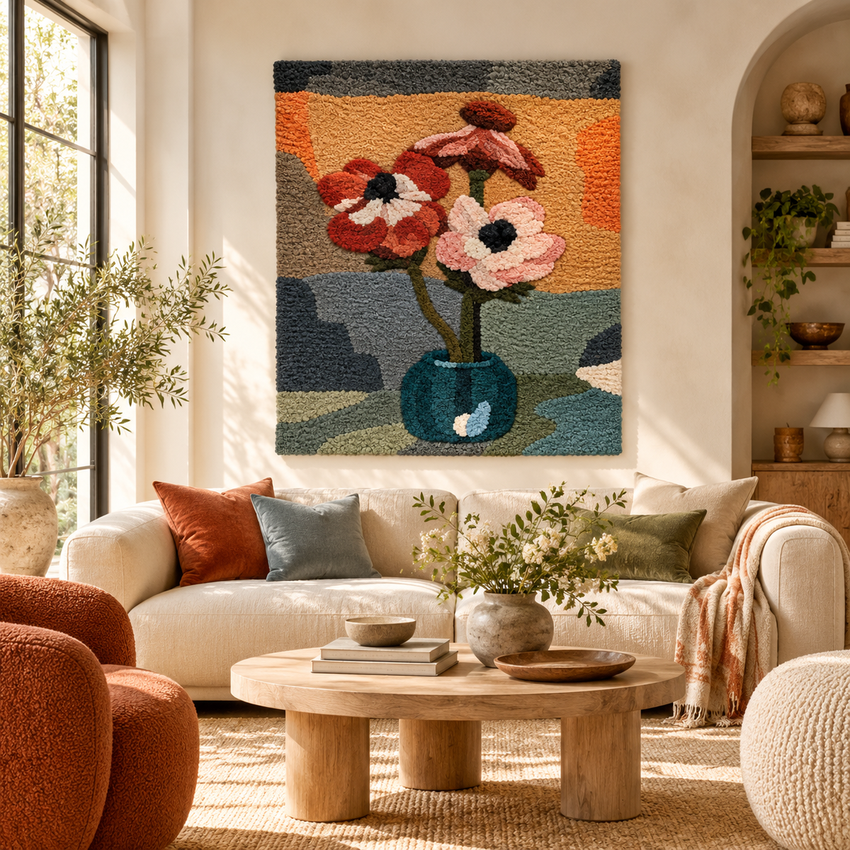 Anemones in a Vase after Piet Mondrian — front-facing room scene [room-front]