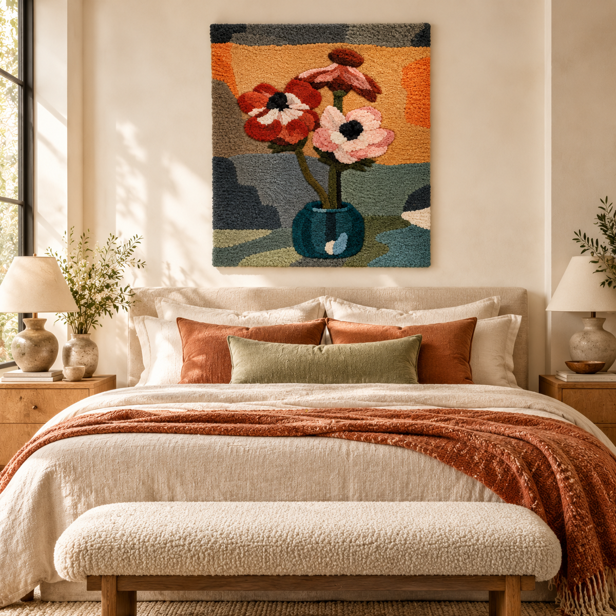 Anemones in a Vase after Piet Mondrian — room setting