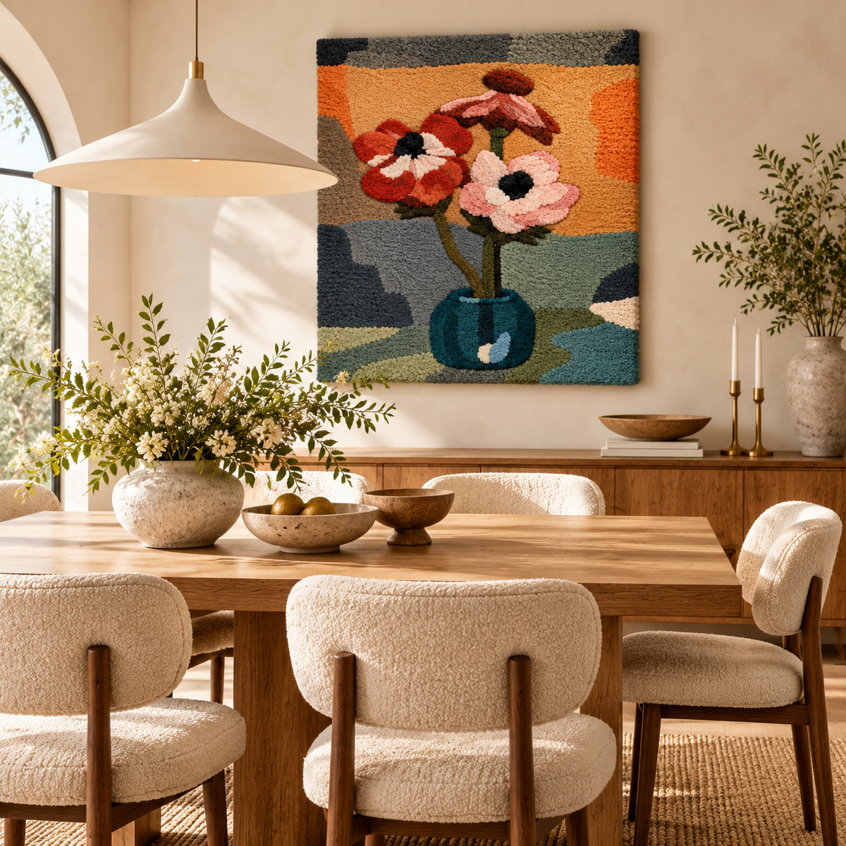 Anemones in a Vase after Piet Mondrian — room setting
