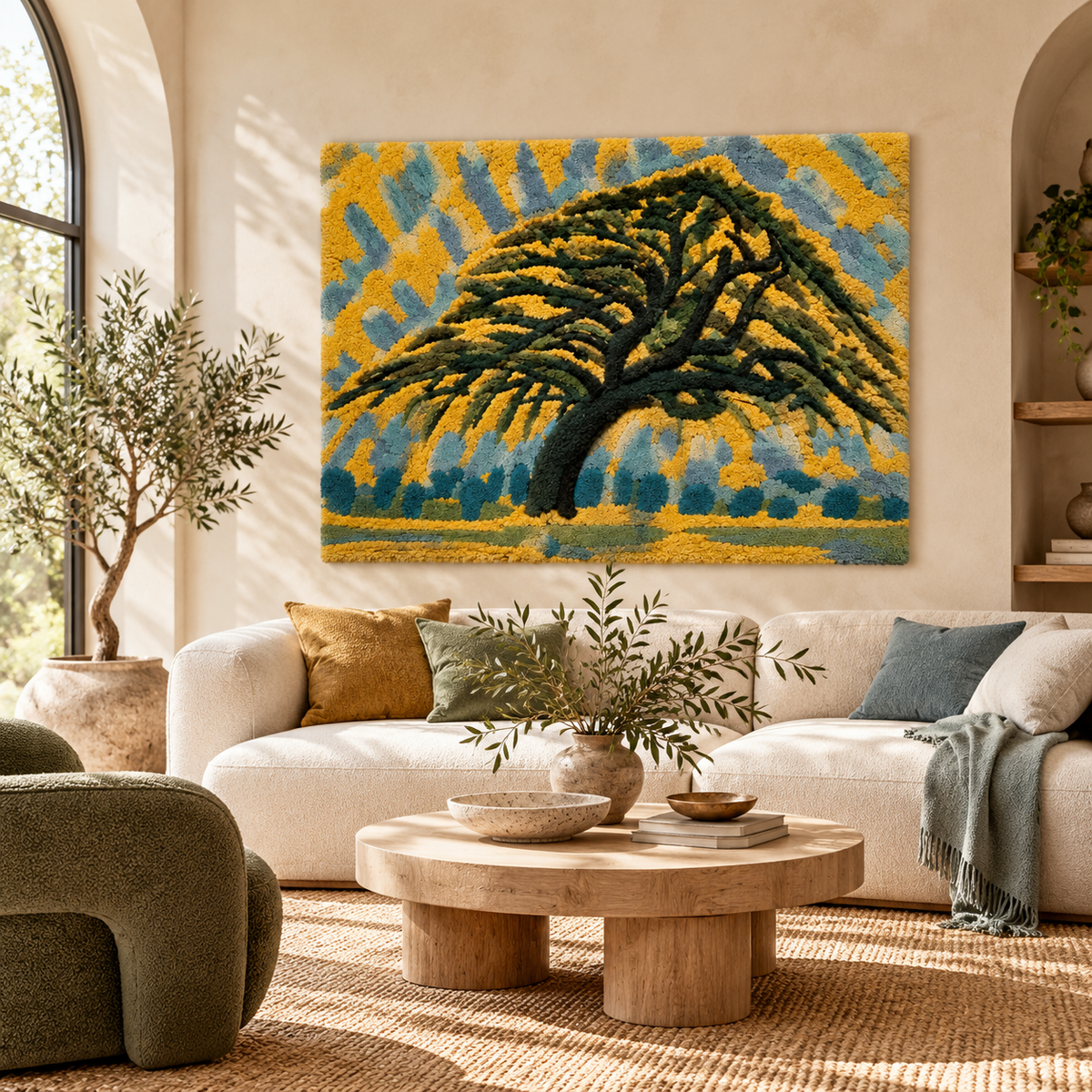 Apple Tree — Pointillist Study after Piet Mondrian — front-facing room scene [room-front]