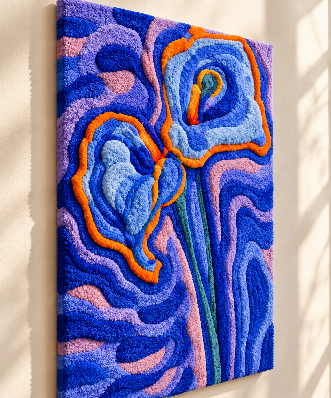 Arum Lilies after Piet Mondrian — angled relief view